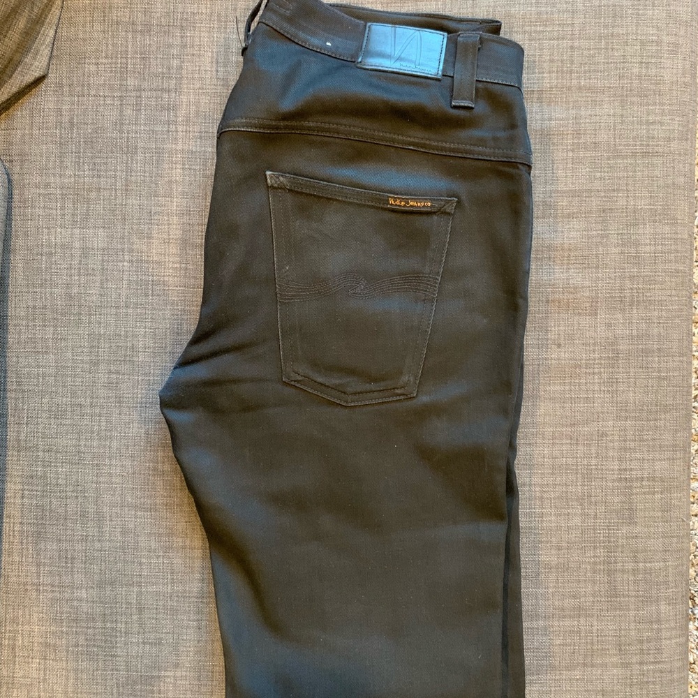 Nudie Jeans Black Selvedge Denim 36x34